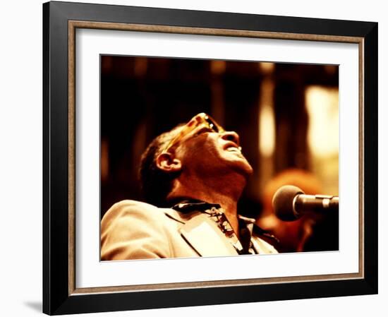 Ray Charles in the Recording Studio-null-Framed Photo