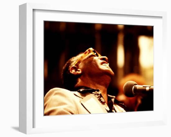 Ray Charles in the Recording Studio-null-Framed Photo