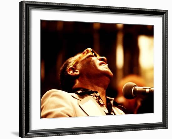 Ray Charles in the Recording Studio-null-Framed Photo