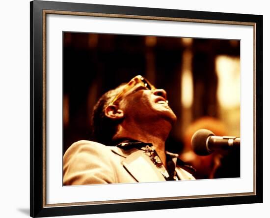 Ray Charles in the Recording Studio-null-Framed Photo