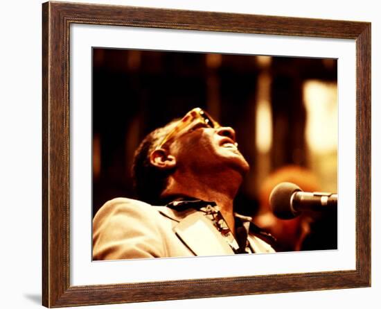 Ray Charles in the Recording Studio-null-Framed Photo