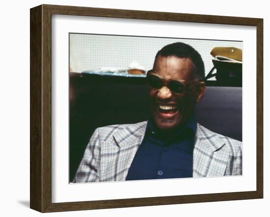 Ray Charles in the Studio at RPM International, Los Angeles-null-Framed Photo