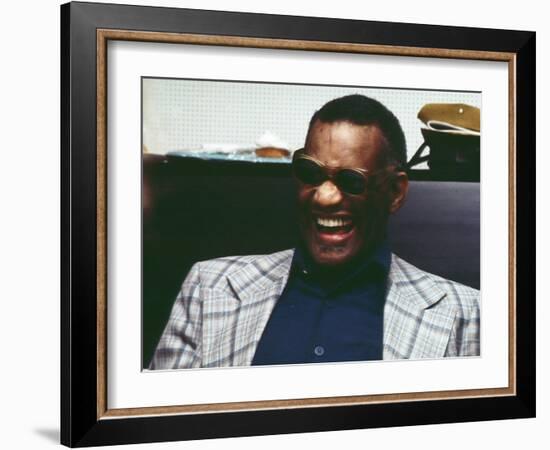 Ray Charles in the Studio at RPM International, Los Angeles-null-Framed Photo