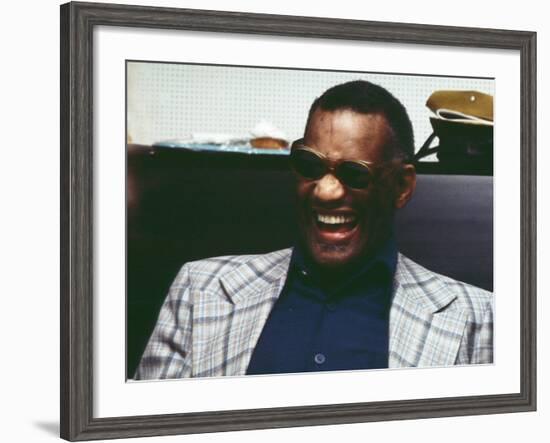 Ray Charles in the Studio at RPM International, Los Angeles-null-Framed Photo