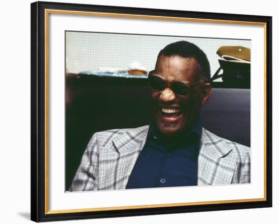 Ray Charles in the Studio at RPM International, Los Angeles-null-Framed Photo