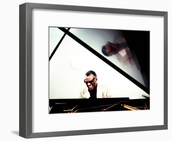 Ray Charles in the Studio at RPM International, Los Angeles-null-Framed Photo