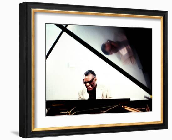 Ray Charles in the Studio at RPM International, Los Angeles-null-Framed Photo