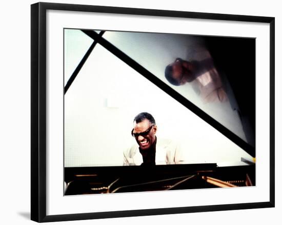 Ray Charles in the Studio at RPM International, Los Angeles--Framed Photo