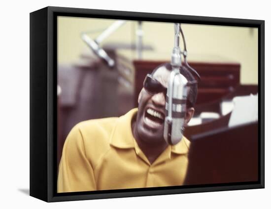 Ray Charles in the Studio-null-Framed Stretched Canvas