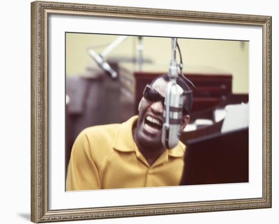 Ray Charles in the Studio-null-Framed Photo