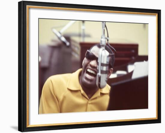 Ray Charles in the Studio-null-Framed Photo