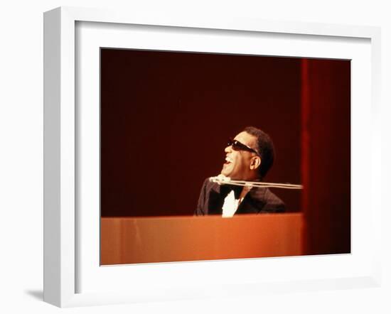 Ray Charles in Tuxedo Performing-null-Framed Photo