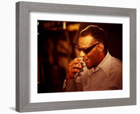 Ray Charles Laughing-null-Framed Photo