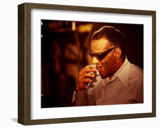 Ray Charles Laughing-null-Framed Photo