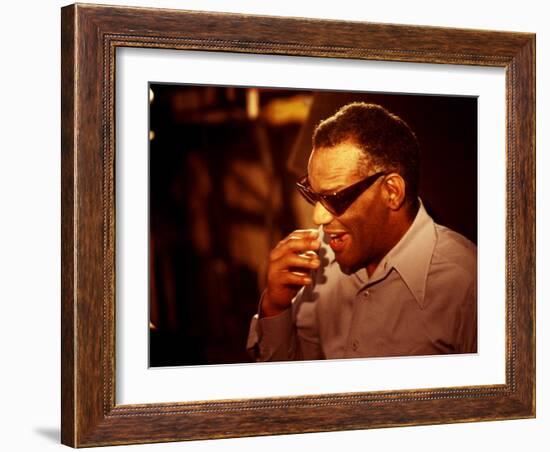 Ray Charles Laughing-null-Framed Photo