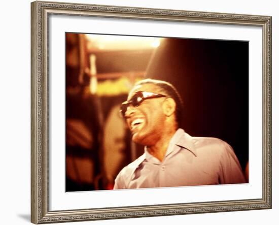 Ray Charles Laughing-null-Framed Photo