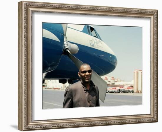 Ray Charles Outside His Private Jet-null-Framed Photo