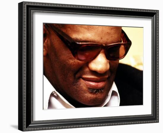 Ray Charles Pensive Portrait-null-Framed Photo