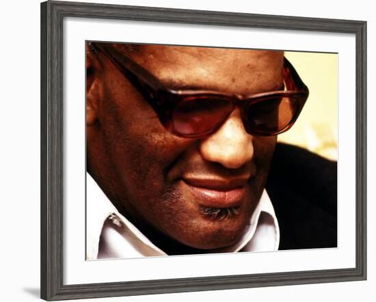 Ray Charles Pensive Portrait-null-Framed Photo