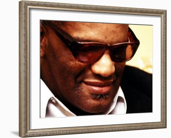 Ray Charles Pensive Portrait-null-Framed Photo