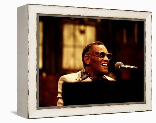 Ray Charles Performing on Saturday Night Live, 1977-null-Framed Stretched Canvas