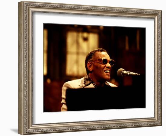 Ray Charles Performing on Saturday Night Live, 1977-null-Framed Photo