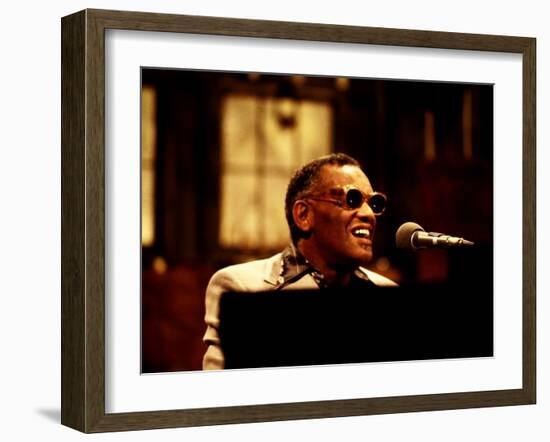 Ray Charles Performing on Saturday Night Live, 1977-null-Framed Photo