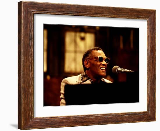 Ray Charles Performing on Saturday Night Live, 1977-null-Framed Photo