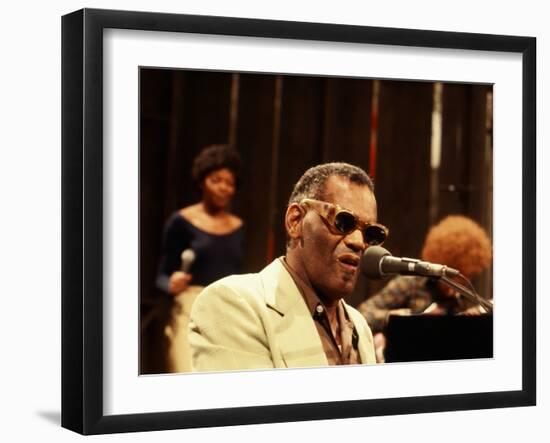 Ray Charles Performing-null-Framed Photo