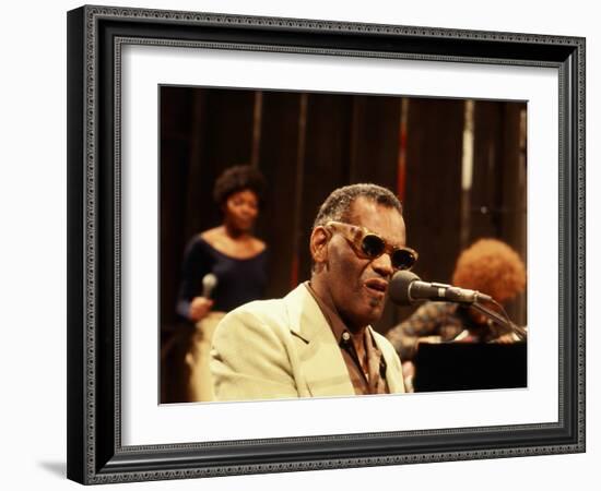 Ray Charles Performing-null-Framed Photo