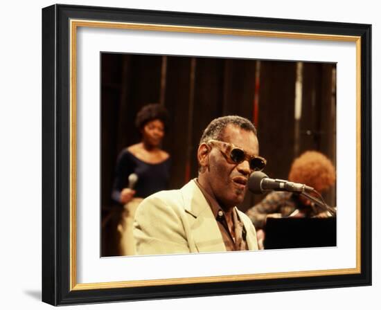 Ray Charles Performing-null-Framed Photo