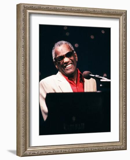 Ray Charles Performing-null-Framed Photo