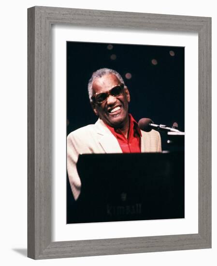 Ray Charles Performing-null-Framed Photo