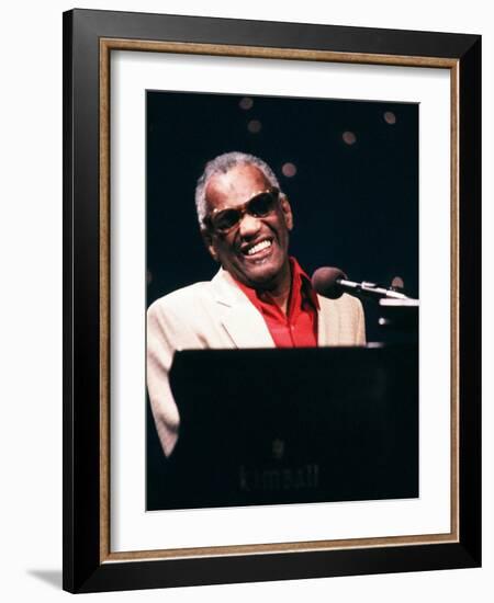 Ray Charles Performing-null-Framed Photo