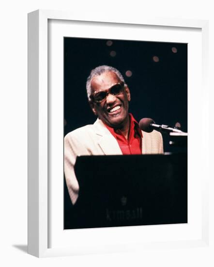 Ray Charles Performing-null-Framed Photo