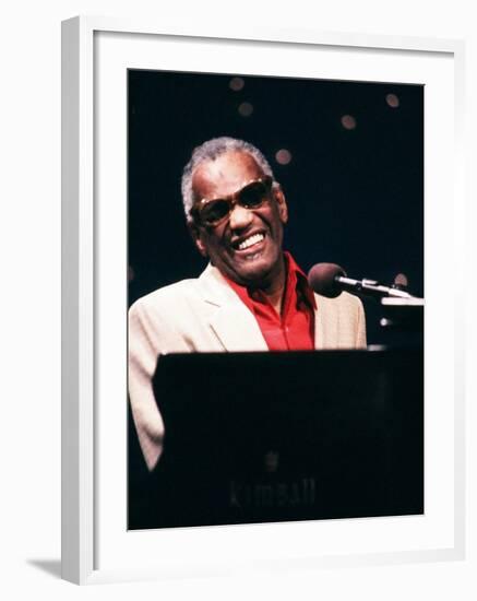 Ray Charles Performing-null-Framed Photo