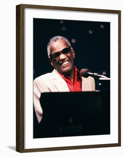 Ray Charles Performing-null-Framed Photo
