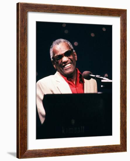 Ray Charles Performing-null-Framed Photo