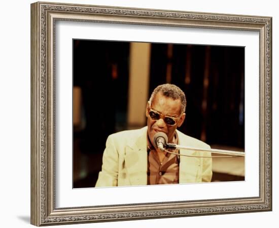 Ray Charles Performing-null-Framed Photo