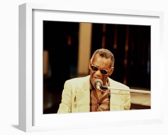 Ray Charles Performing-null-Framed Photo