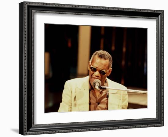 Ray Charles Performing-null-Framed Photo