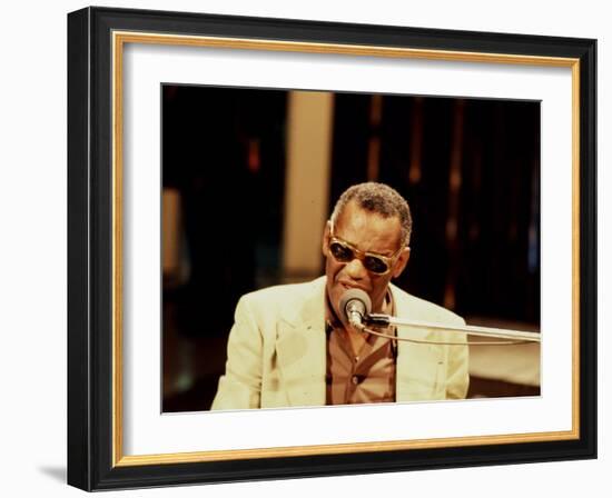 Ray Charles Performing-null-Framed Photo