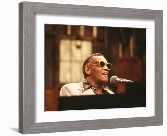 Ray Charles Performing-null-Framed Photo