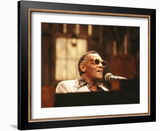 Ray Charles Performing-null-Framed Photo