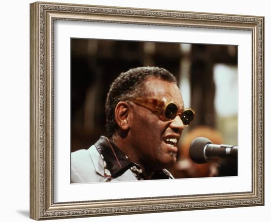 Ray Charles Performing-null-Framed Photo