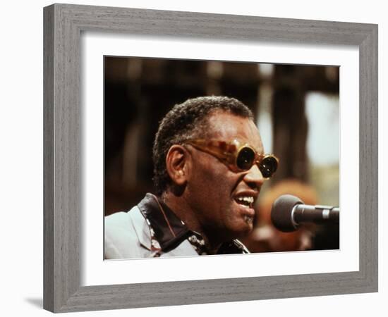 Ray Charles Performing-null-Framed Photo