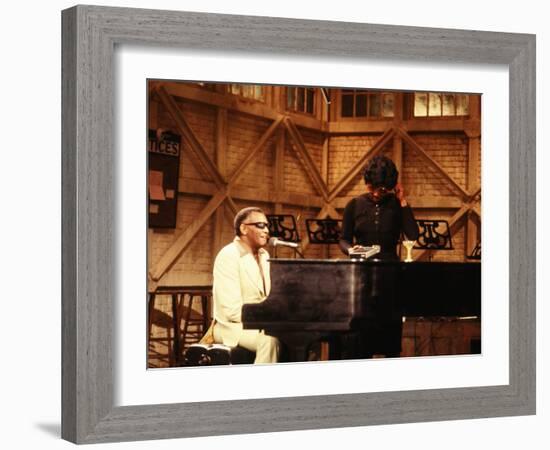 Ray Charles Performing-null-Framed Photo