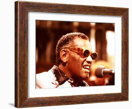 Ray Charles Performing-null-Framed Photo