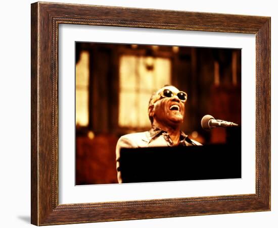 Ray Charles Performing-null-Framed Photo