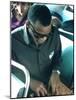 Ray Charles Playing Chess on the Tour Bus-null-Mounted Photo